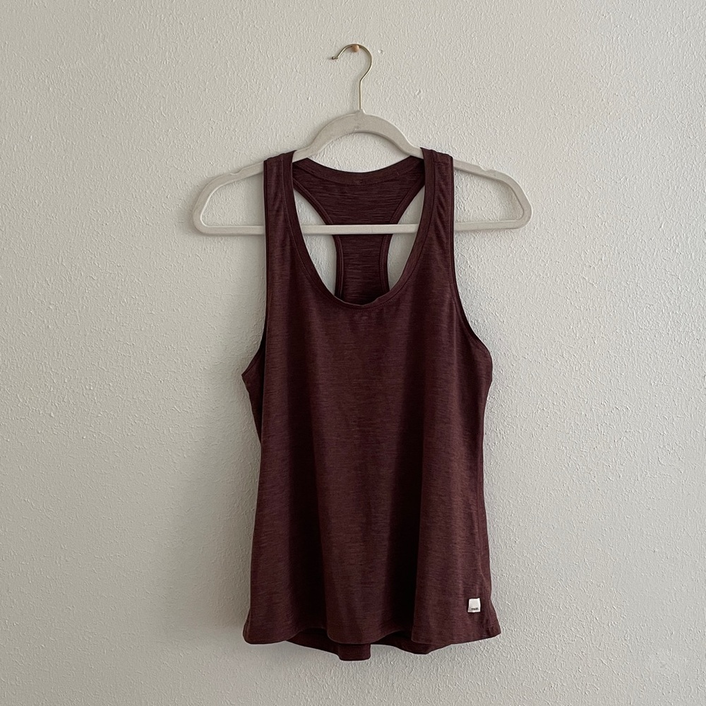 Vuori Performance Jersey Tank Racerback Swing Top Space Wine Running Athleisure